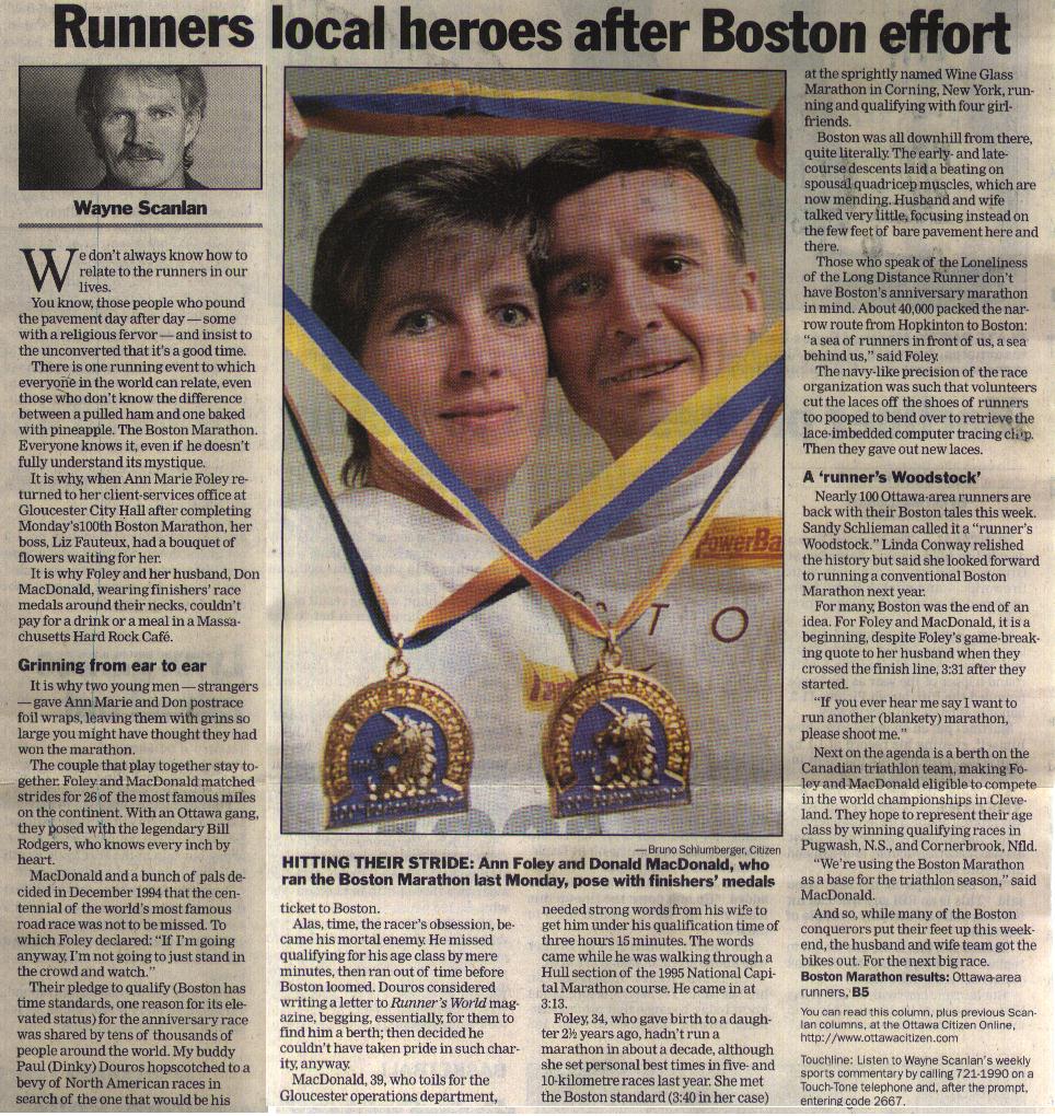 [Wayne Scanlan's Citizen Story on Ann Marie Foley and Husband Don at Boston]